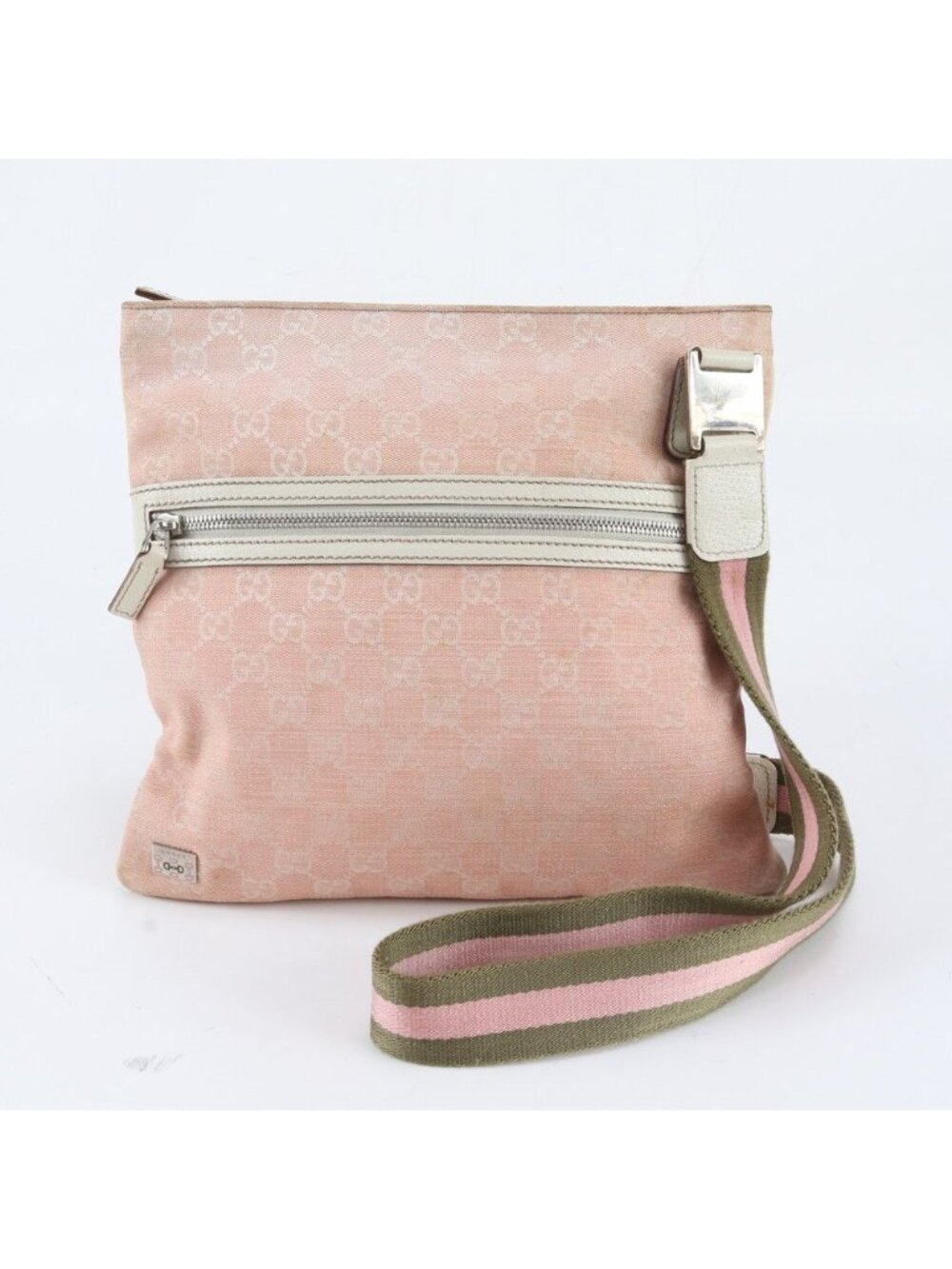 Gucci GG Canvas Sherry Line Leather Shoulder Bag Crossbody - Picture 1 of 9